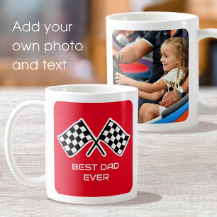 Mug Meilleur papa jamais À damiers drapeaux Personnali