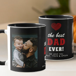 Mug Meilleur papa Jamais Coeur Rouge Noir 2 Photo