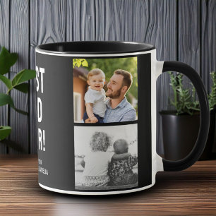 Mug Meilleur Papa Jamais Collage Photo Noir