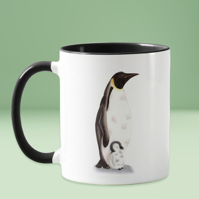 Mug Meilleur papa jamais empereur Penguin et bébé Illu (Best Dad Ever Emperor Penguin and Baby Illustrated Mug)