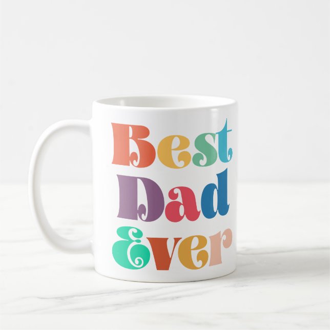 Mug Meilleur papa jamais Fête des pères de script rétr (Gauche)