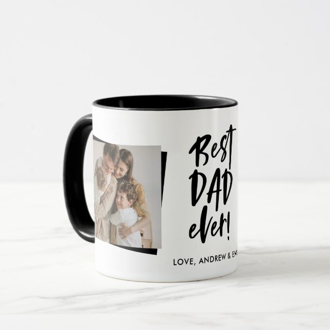 Mug Meilleur Papa Jamais Fête des pères Deux Photo (Devant gauche)