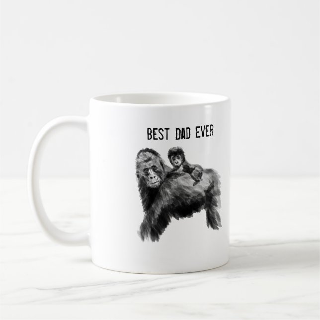 Mug Meilleur papa jamais gorille avec bébé (Gauche)