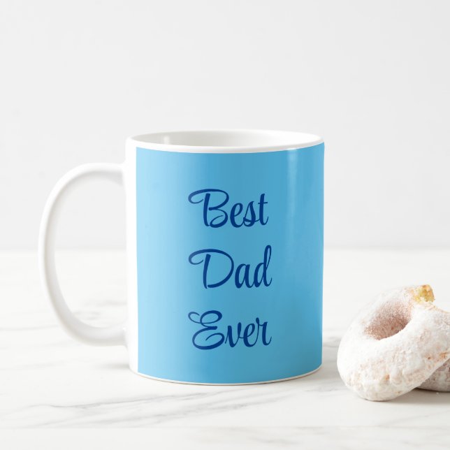 Mug Meilleur papa jamais Modèle Lumière Typographie Bl (Avec donut)