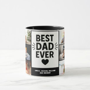 Mug Meilleur papa Jamais Moderne 6 Photo Collage