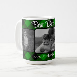 Mug Meilleur papa jamais Noël classique vert Plat