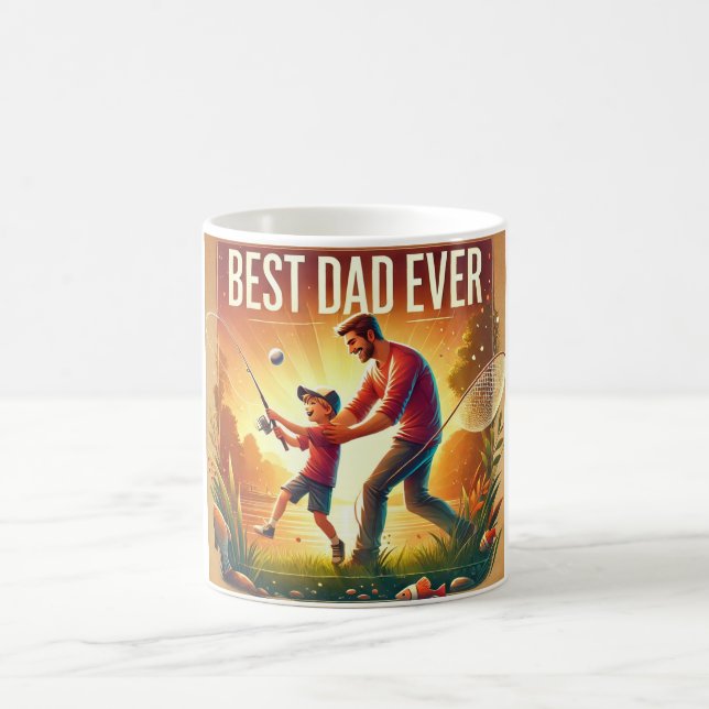 Mug Meilleur papa jamais pêche aventure (Centre)