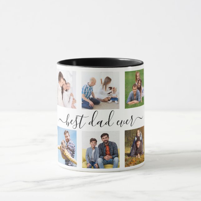 Mug Meilleur papa jamais personnalisé 10 photos Fête d (Centre)