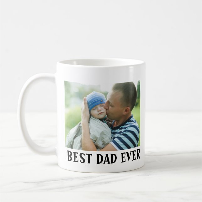 Mug Meilleur papa jamais personnalisé photo (Gauche)