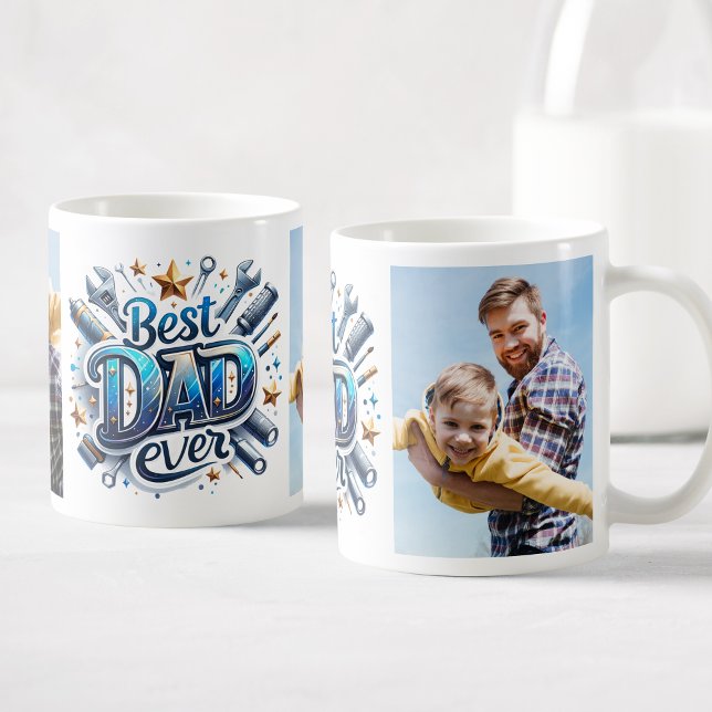 Mug Meilleur papa Jamais Photo Collage Personnalisé Ha (Créateur téléchargé)