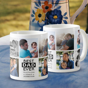 Mug Meilleur Papa Jamais Photo Collage Téméraire Typog