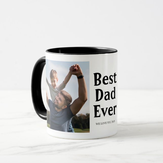 Mug Meilleur papa Jamais Photo Fête des pères Cadeau (Devant gauche)