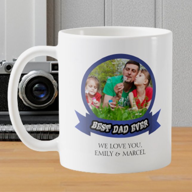 Mug Meilleur papa jamais photo Fête des pères moderne  (Créateur téléchargé)