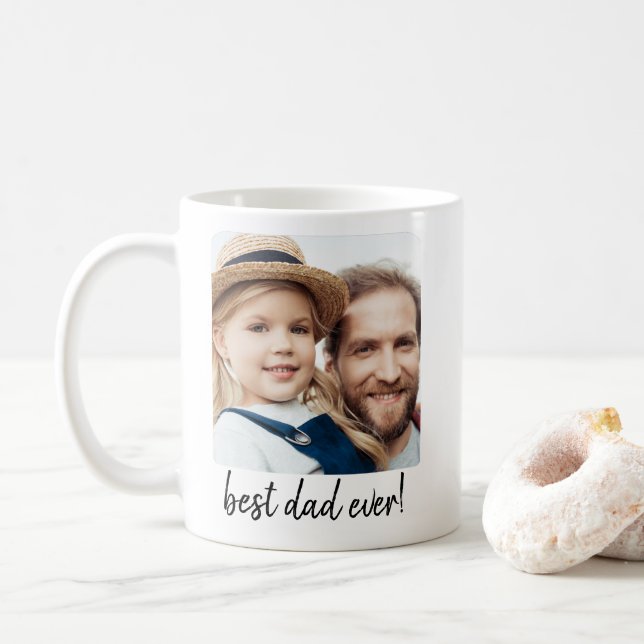 Mug Meilleur papa jamais photo moderne (Avec donut)