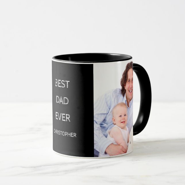Mug Meilleur Papa Jamais Photo Musique Personnalisée (Devant droit)