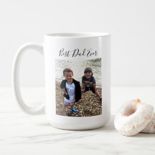 Mug Meilleur papa jamais photo personnalisée Calligra