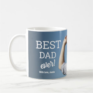 Mug Meilleur papa jamais photo personnalisée moderne