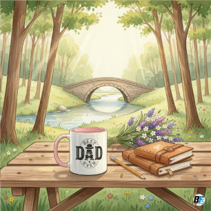 Mug Meilleur papa jamais, Sticker spécial Fête des pèr
