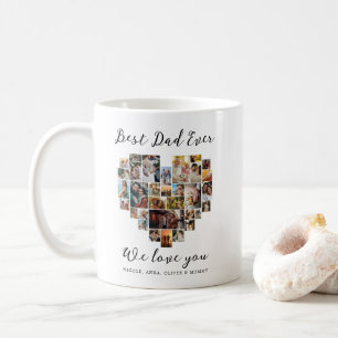 Mug Meilleur papa Joyeux Père Jour Coeur Photo Collage