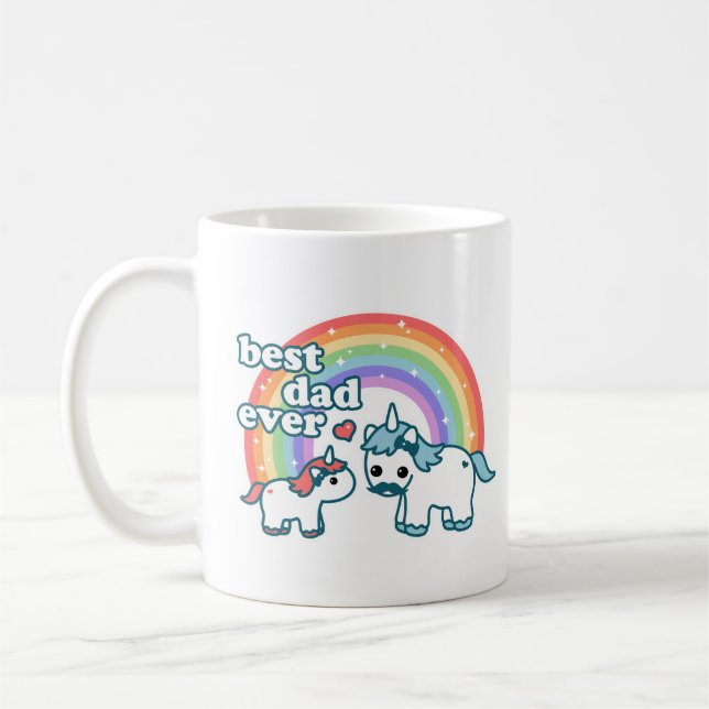 Mug Meilleur papa mignon de licorne jamais (Gauche)