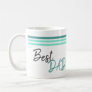 Mug Meilleur papa Moderne Turquoise Script Fête des Pè