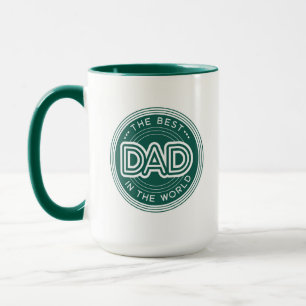 Mug Meilleur Papa Moderne Vert Foncé Fête des Pères