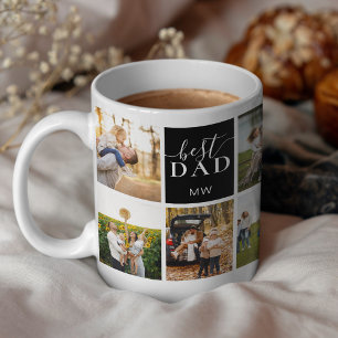 Mug Meilleur papa Monogramme Photo Collage