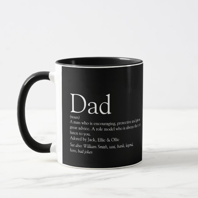 Mug Meilleur papa papa papa papa Père Définition Noir (Gauche)