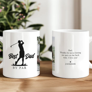 Mug Meilleur Papa Par Photo & Message Golfeur