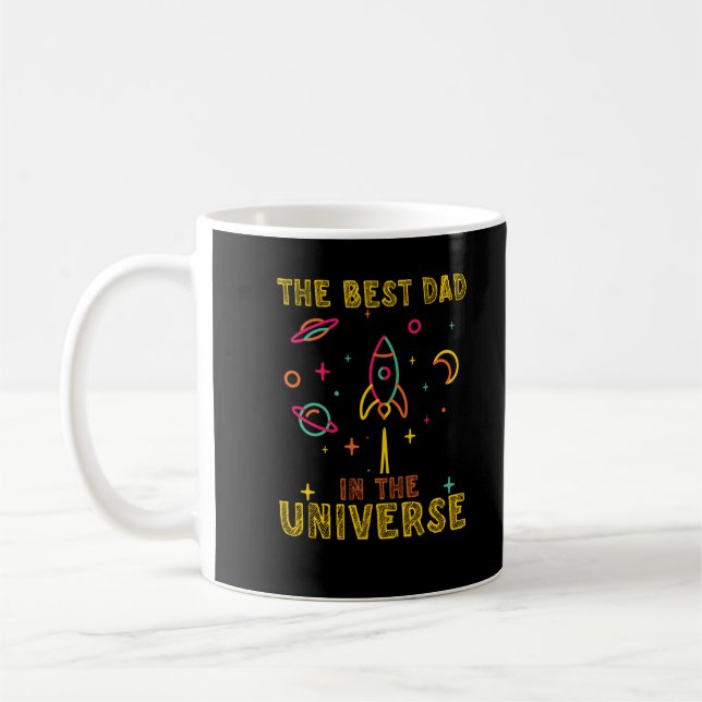 Mug Meilleur papa Univers Enfants Astronaut Père (Gauche)