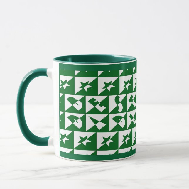 Mug Meilleur papa Wild Texte Motif & Étoiles Vert & Bl (Gauche)