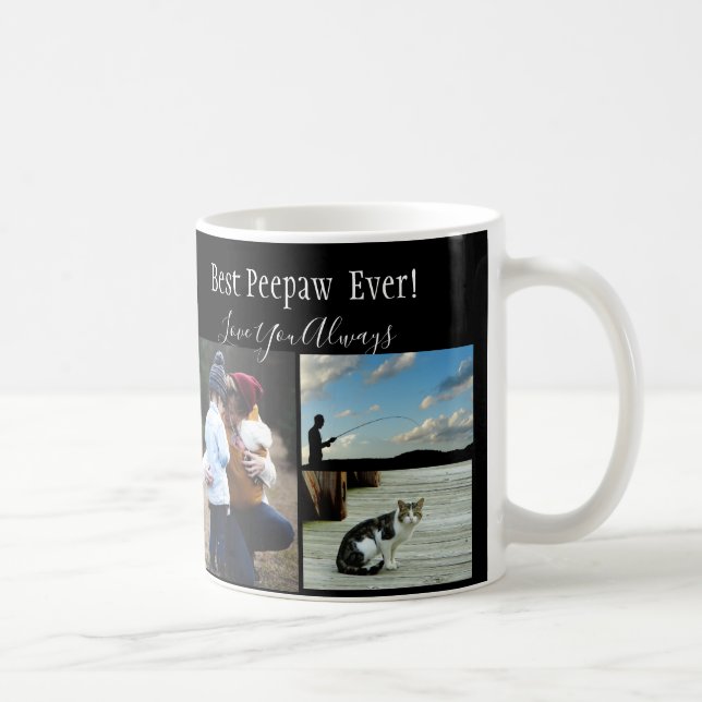Mug Meilleur Peepaw Jamais Photo Collage noir blanc (Droite)