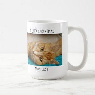 Mug Meilleur Père Chat du Monde - photo de Noël