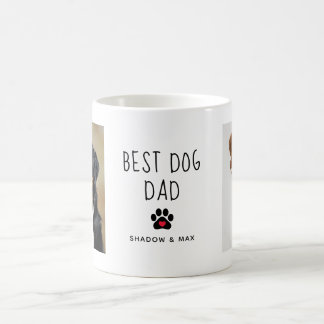 Mug Meilleur père de chien | Deux photos Texte manuscr