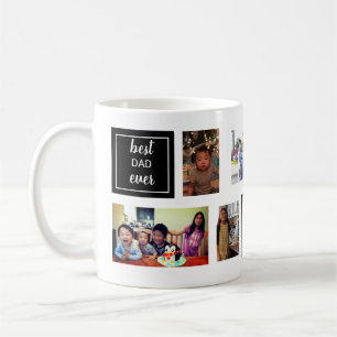 Mug meilleur père de tous les temps Collage noir blanc
