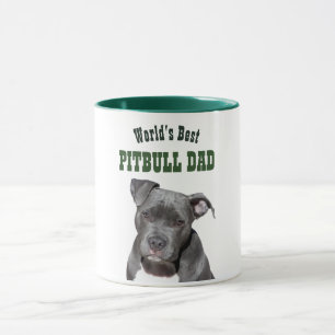 Mug Meilleur PÈRE PITBULL - Black Pitty Dog Face