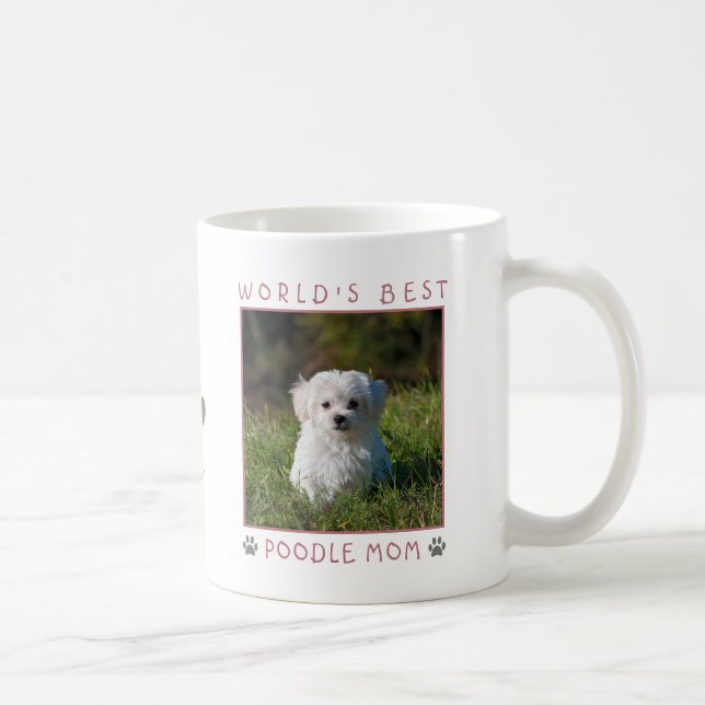 Mug Meilleur Poodle au monde Maman Empreintes de patte (Droite)