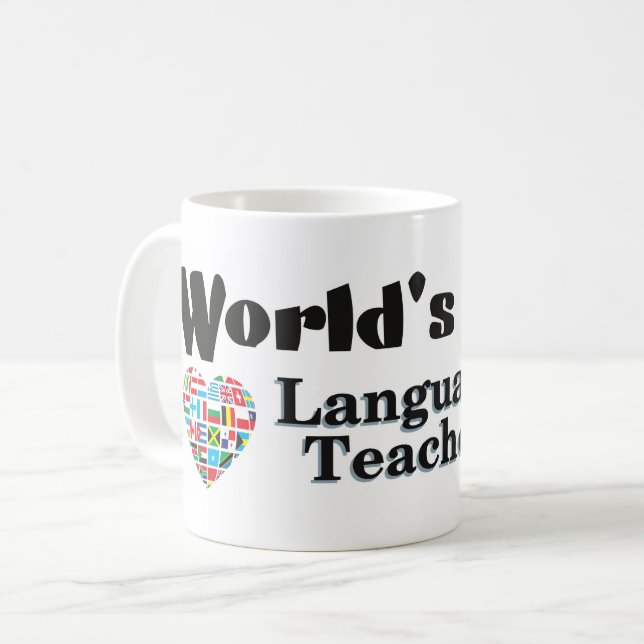 Mug Meilleur professeur de langues au monde (Devant gauche)