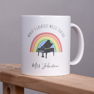 Mug Meilleur professeur de musique Arc-en-ciel Cadeau 