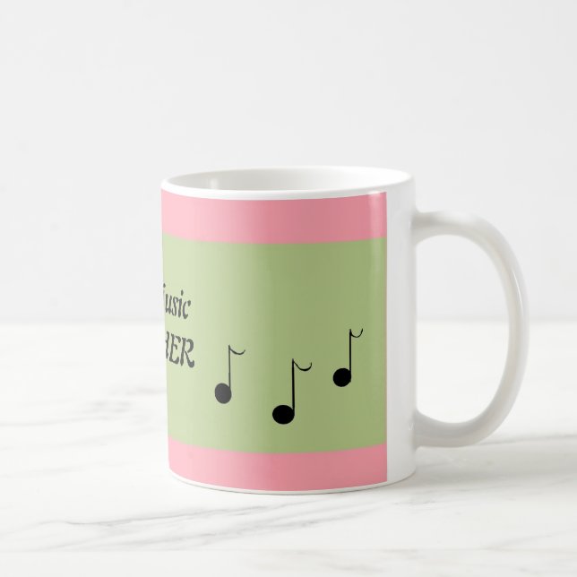 Mug Meilleur professeur de musique rose et vert (Droite)