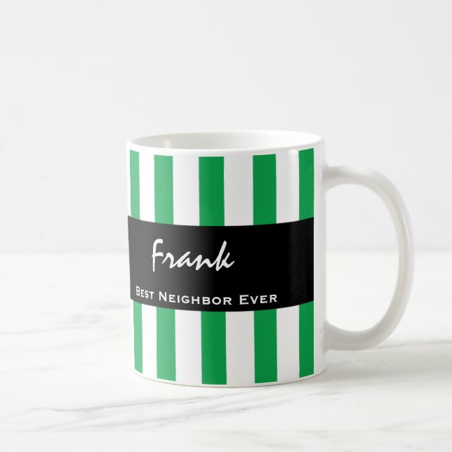 Mug Meilleur quartier jamais verdoyant Stripes Nom per (Droite)