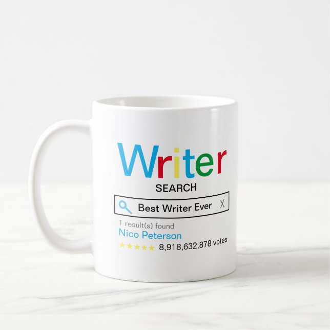 Mug Meilleur Rédacteur jamais moteur de recherche Résu (Gauche)
