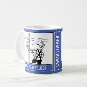 Mug Meilleur Scaffolder Cartoon avec Nom Choice.