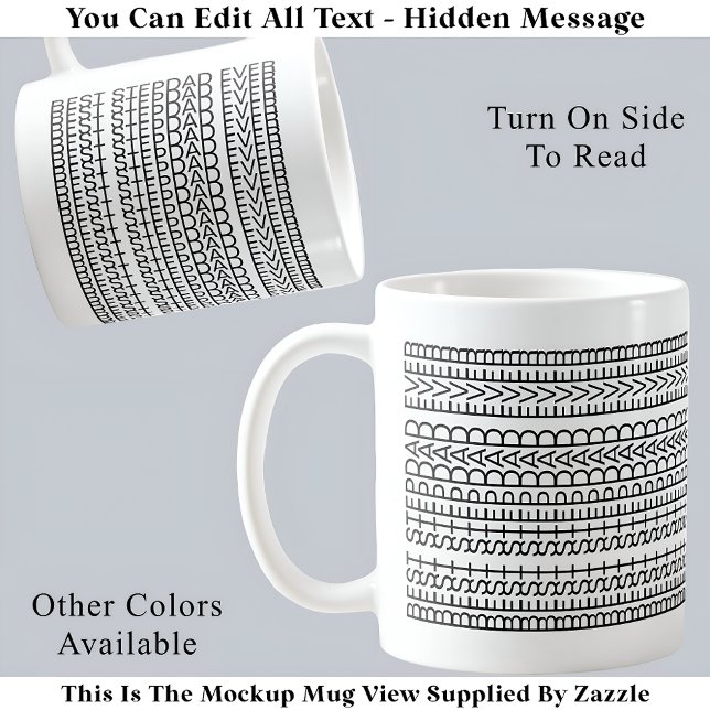 Mug Meilleur Stepdad Jamais caché Message 141BW Nouvea (Créateur téléchargé)