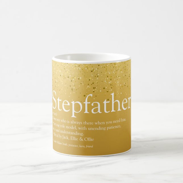 Mug Meilleur Stepfather, Stepdad Definition Gold Parti (Centre)
