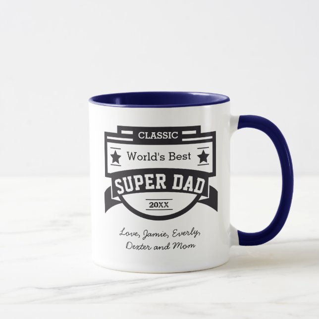 Mug Meilleur SUPER Papa du monde personnalisé (Droite)