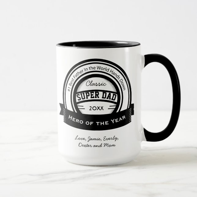 Mug Meilleur SUPER Papa du monde personnalisé (Droite)
