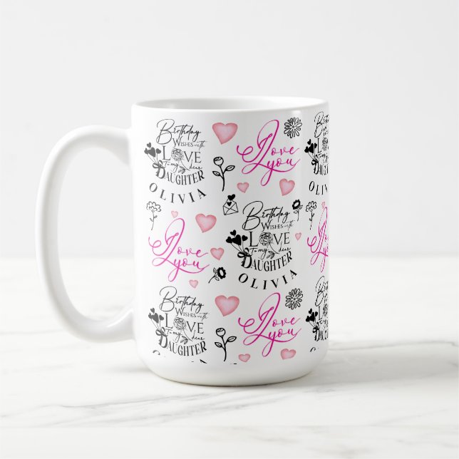 Mug Meilleur texte personnalisé pour l'anniversaire de (Gauche)