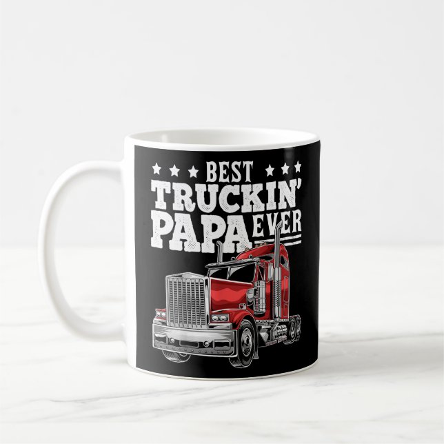 Mug Meilleur Truckin Papa Ever Big Rig Trucker Da Père (Gauche)