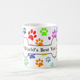 Mug meilleur vétérinaire du monde Pattes d'animaux col